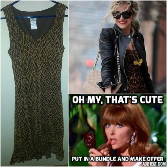 VINTAGE BELIEVE PETITE LINED ANIMAL PRINT DRESS 8P - Picture 1 of 5